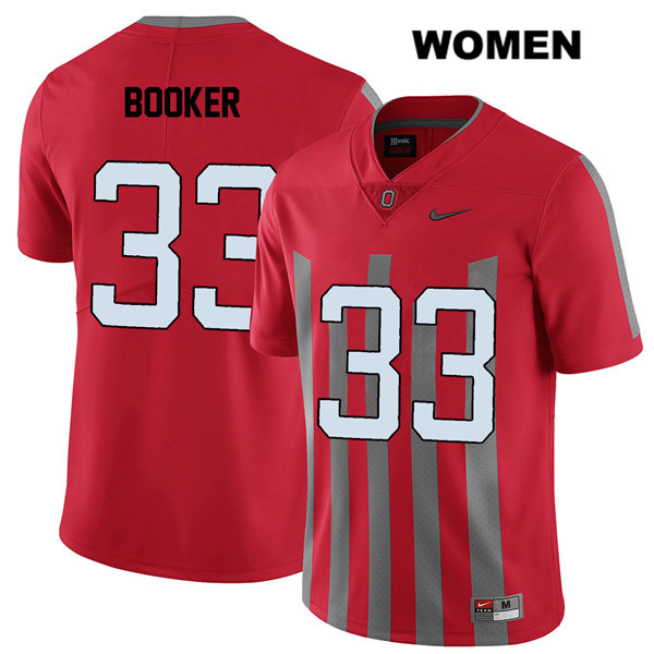 Ohio State Buckeyes Women's Dante Booker #33 Red Authentic Nike Elite College NCAA Stitched Football Jersey VG19Q36DR